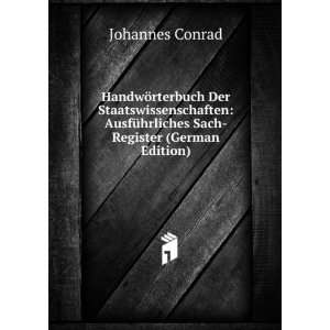   Sach Register (German Edition) (9785875371776) Johannes Conrad Books