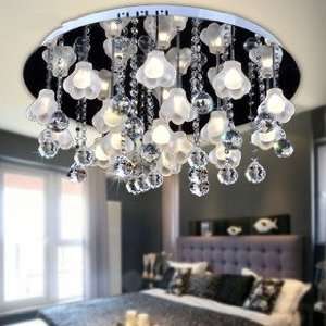    style Crystal Flower Shape Living Room Chandelier