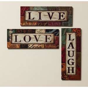 Live, Love, Laugh Wood Wall Decor, 3 Asst