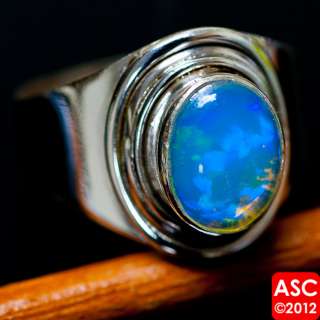 NATURAL ETHIOPIAN OPAL .925 SILVER RING SIZE 9 1/4  