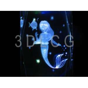  Disney Ariel The Little Mermaid 3D Laser Etched Crystal S1 