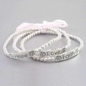  Faith, Hope and Love Beaded Bracelet