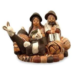 Ceramic figurine, Family from Puno