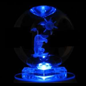 Eeyore Head Stand 3D Laser Etched Crystal Ball includes Two Separate 