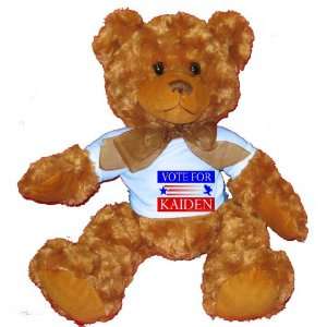  VOTE FOR KAIDEN Plush Teddy Bear with BLUE T Shirt Toys 