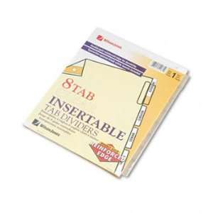   Insertable Tab Index, Clear 8 Tab, Letter, Buff Sheets
