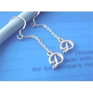   925 Silver Name Earrings Any Language Initial Lette 