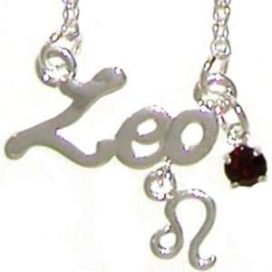  Leo Horoscope Zodiac Nameplate Necklace In Silver Tone 