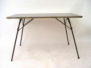Early Italian Dining Kitchenette Table Black Top Mid Century