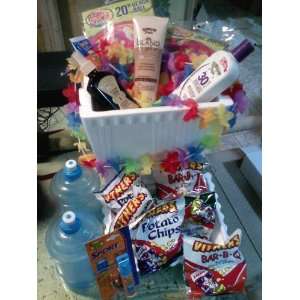  Beach Gift Basket with Girl Toys 