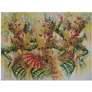  Legong Dance 2 Painting~Acrylic On Canvas~Traditional 