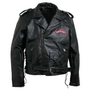   Sewn Pebble Grain Genuine Buffalo Leather Jacket (Large) Electronics