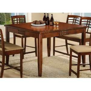   Dining Table with Lattice Design Rich Walnut Finish Furniture & Decor