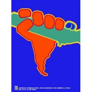 18x24 Political Poster. Day of World Solidarity with Latin America 