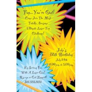  Neon Laser Tag Party Invitations 