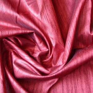  42 Wide Crimson Red Handloom Khadi Silk   Poly Silk 