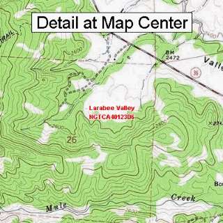 USGS Topographic Quadrangle Map   Larabee Valley, California (Folded 