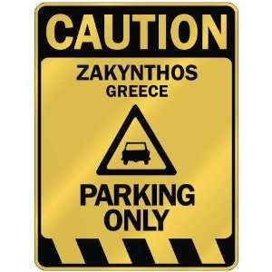   CAUTION ZAKYNTHOS PARKING ONLY  PARKING SIGN GREECE 