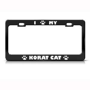 Korat Cat Black Animal Metal license plate frame Tag Holder