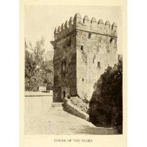  1907 Print Tower Peaks Granada Spain Architecture 