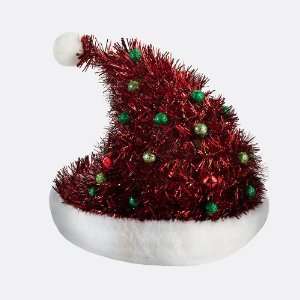  Pop up RED TINSEL TREE Christmas Hat Dept 56 NEW FUN