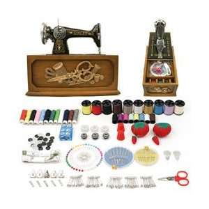  Singer Vintage Style Sewing Box w/ 255pc. Accessories 