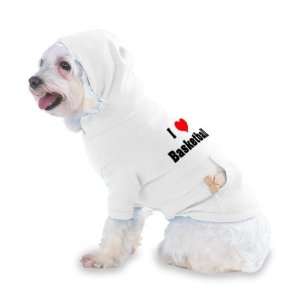  I Love/Heart Basketball Hooded T Shirt for Dog or Cat X 