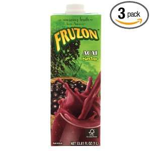 FRUZON Acai Nectar, 33.81 Ounce Boxes (Pack of 3)  Grocery 