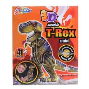  3D Movable T Rex Model Kit   3D Dinosaur Puzzle (41pcs 