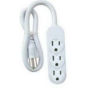  Master Electrician PS 304 3 Outlet White Mini Power Outlet 