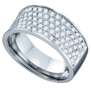  1 Carat Diamond 10k White Gold Pave Wedding / Anniversary Ring 