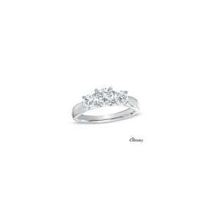  ZALES Diamond Three Stone Engagement Ring in 14K White 