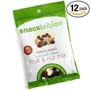 Snacktrition Fruit and Nut Mix with Calcium & Fiber, 3 Ounce Packages 