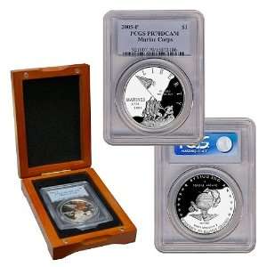   PCGS DCAM Marine Corps 230th Anniversary Silver Dollar Toys & Games