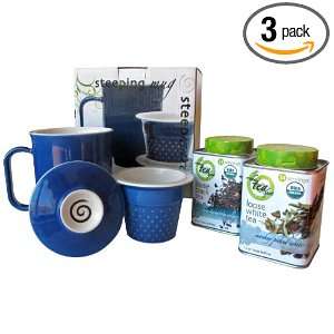 The Tea Spot Tea Mug and Organic Loose Leaf Tea Gift Set (Pack of 3)