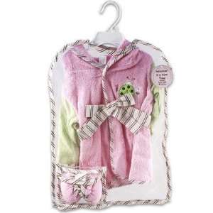   up to 12 month) Baby Bathrobe & Booties Pink Gift Set For Girls Baby