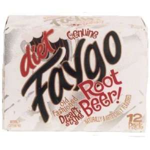 Faygo diet root beer soda, 12 pack 12 fl. oz. cans  