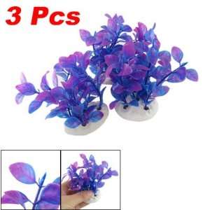  Como 3 Pcs Aquarium Landscaping Ceramic Base Blue Purple 