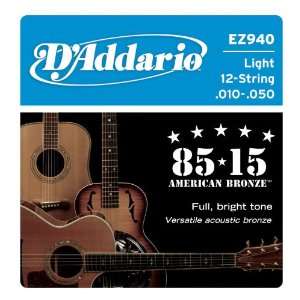  DAddario EZ940 12 String 85/15 Great American Bronze 