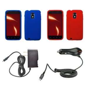   (Blue, Red) + Atom LED Keychain Light + Wall Charger + Car Charger