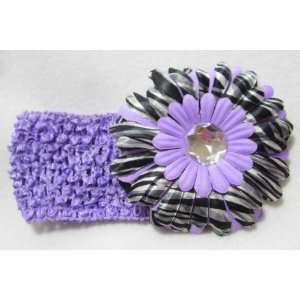  Purple and Zebra Daisy Flower Crochet Headband Everything 