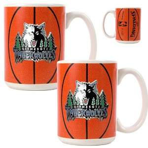  Minnesota Timberwolves NBA 2pc Ceramic Gameball Mug Set 