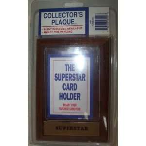  Collectors Sports Card Holder Wooden Plaque