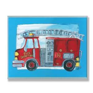  The Kids Room Fire Truck Blue Border Wall Plaque Baby