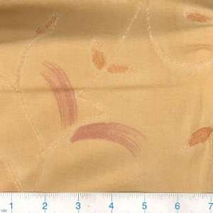  45 Wide Hand Painted Embroidered Cotton Vines Peach Fabric 
