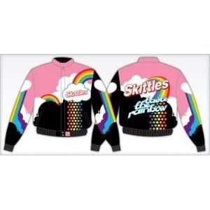 Skittles Taste The Rainbow Ladies Black/Pink Twill Jacket 