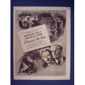  Edward,My Son 1949 Movie Ad. Spencer Tracy/Deborah Kerr 40 