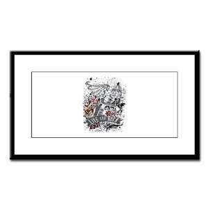  Small Framed Print Live For Rock Guitar Skull Roses and 