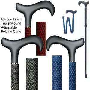 Triple Wound Carbon Fiber Walking Cane with Soft Touch Derby Handle 