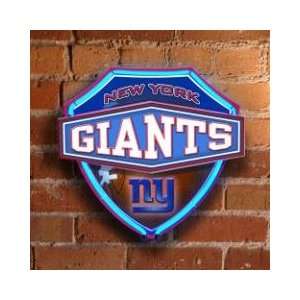NEW YORK GIANTS Team Logo Dual Lit NEON SHIELD WALL or WINDOW LAMP (15 